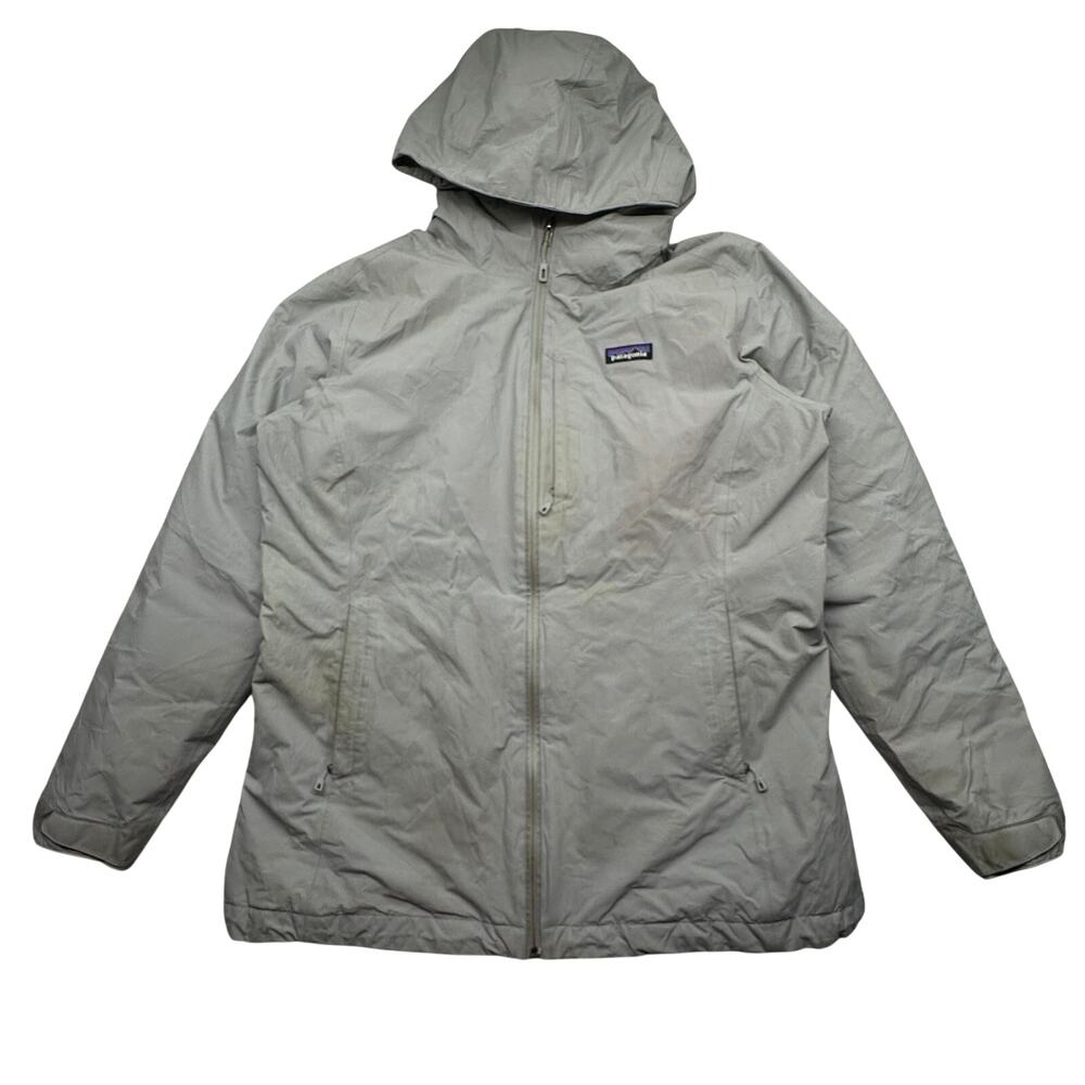Patagonia Windsweep Down Hoody H2No 600 Fill Jacket Womens XL Gray 84895 STAINS